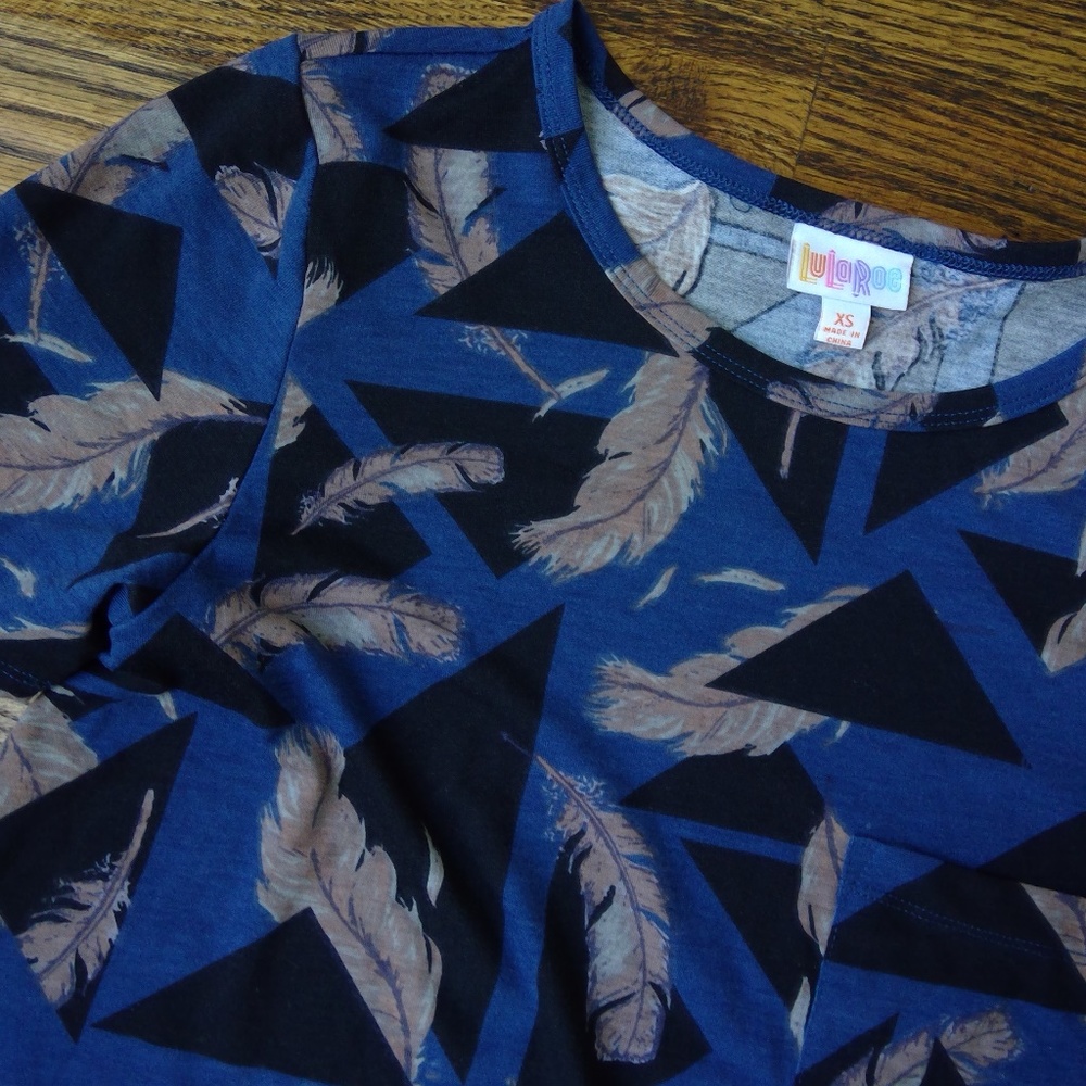 LulaRoe Tshirt Dress with Pocket Size XS Blue - Picture 3 of 5